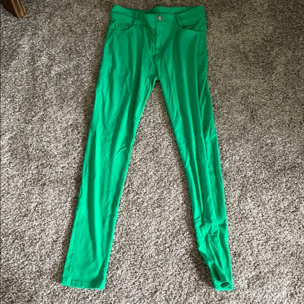 Green jeggings